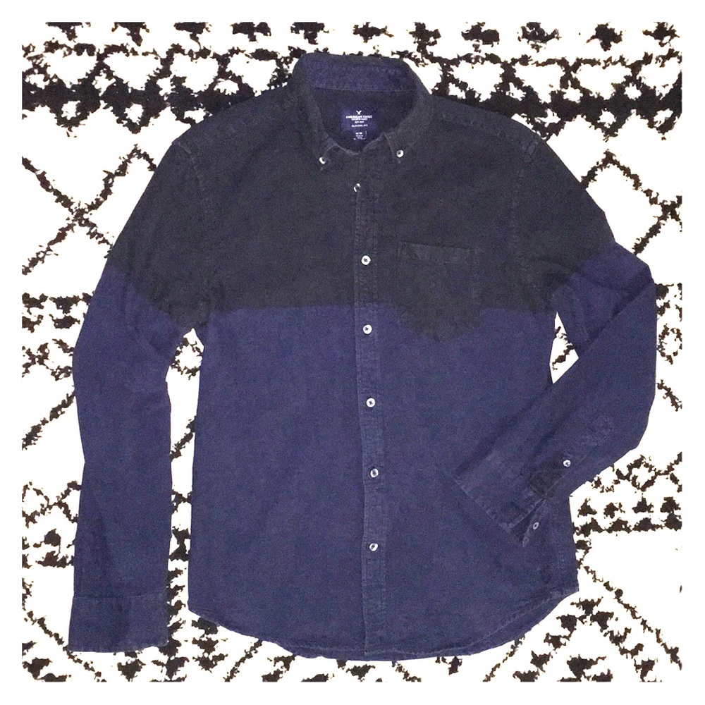 AEO • Colorblock Button Up - Picture 2 of 8